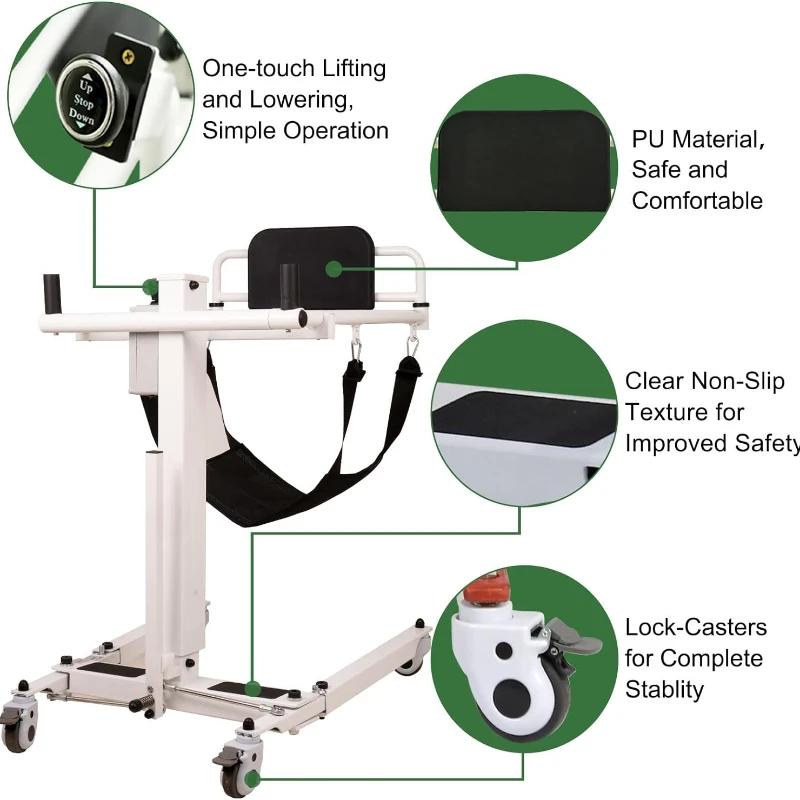 Foldable Lift Transfer Assist to Car or Wheelchair, Portable Car Lift with Adjustable Harness, Toilet Shower Transfer Aid