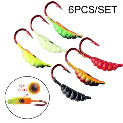 6Pcs High Quality Artificial Balancer Walleye AD-Sharp  Lead Hard Hook Winter Bait Ice Fishing Lure