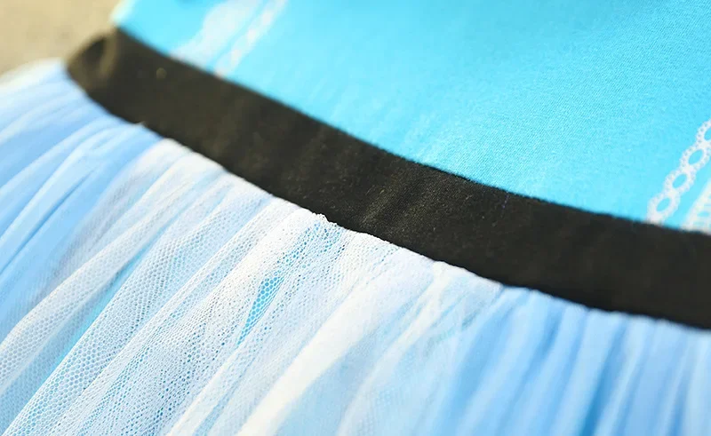 Neues Sommer-Mädchenkleid mit Kurzen Puffärmeln, Kinder-Geburtstagskleid, Halloween-Aufführungskostüm, Tüll-Partykleid H3307 – Detail 5