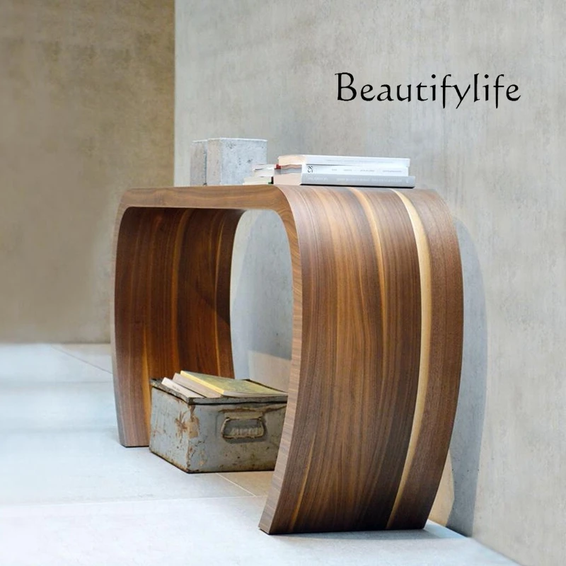 أثاث منزلي جميع العناصر Miji Fenggu Guan Taipei أوروبا طاولة ضيقة طويلة الجوز الرجعية بسيطة الحديثة النمط الإيطالي مدخل Ca