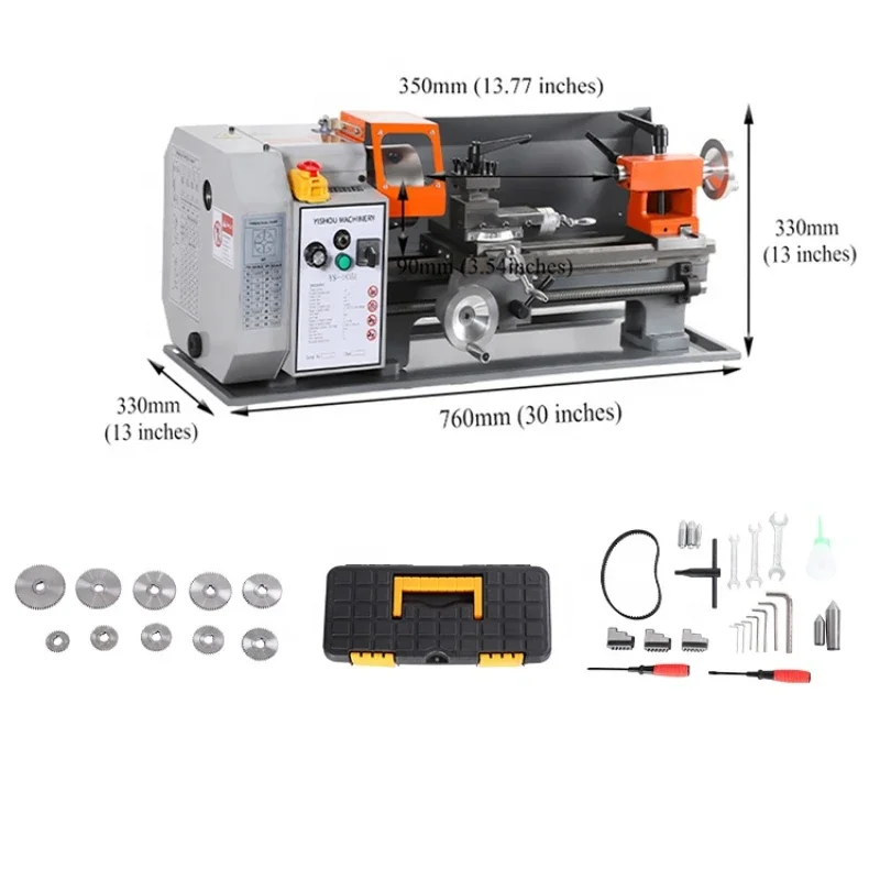 Direct Price 500W Precision 180x350mm Mini Benchtop Metal Lathe