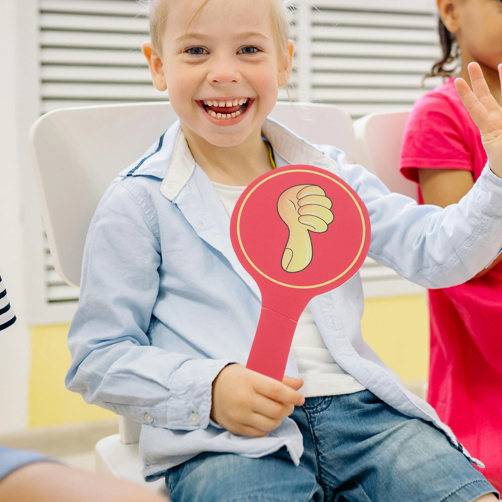 

2 Pcs Hand Holding Score Board Classroom Responseaddles Participation Paddles