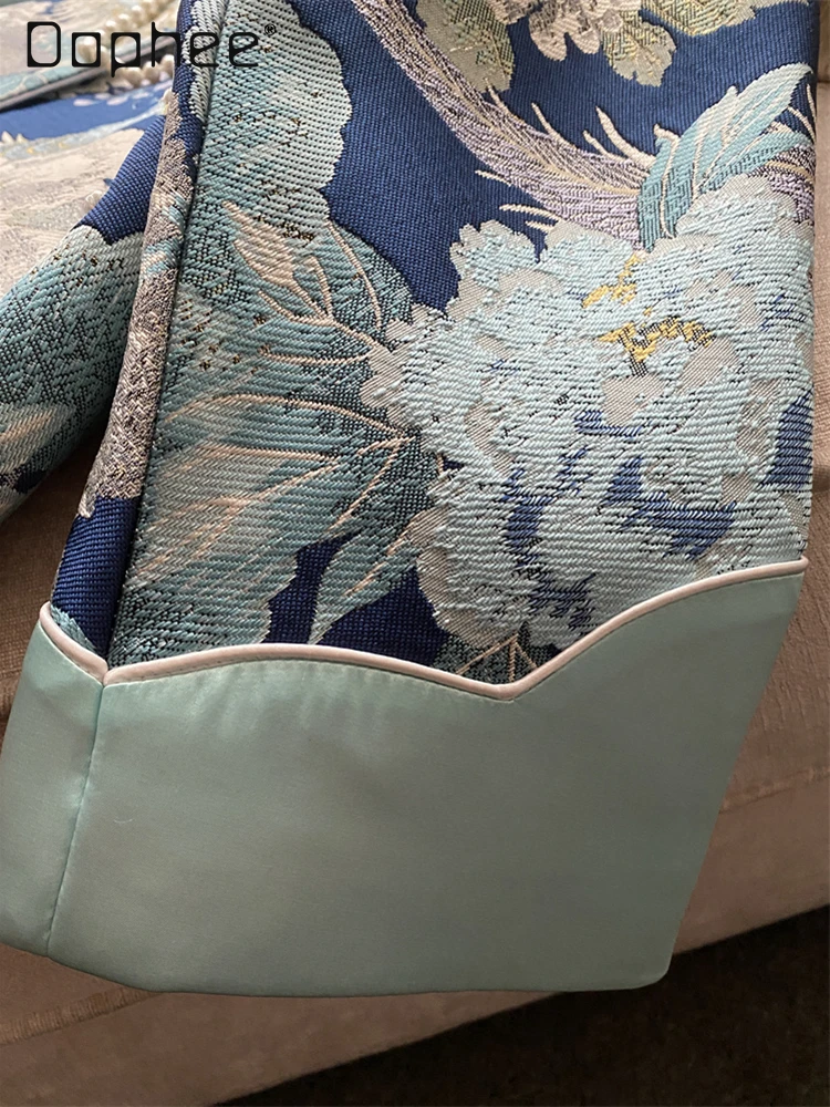 High-end Heavy Industry Jacquard Elegant Temperament New Chinese Coat Exquisite Retro Flower Embroidery Long Sleeve Coats Spring