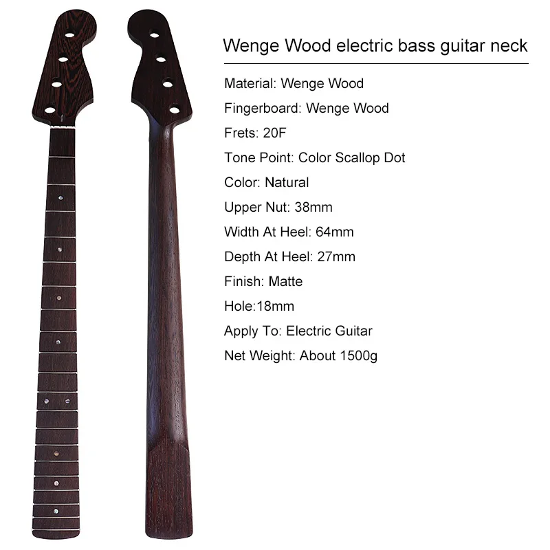Wingwood 4-string matte 20-fret bass handle four-string electric bass assembly neck DIY accessories