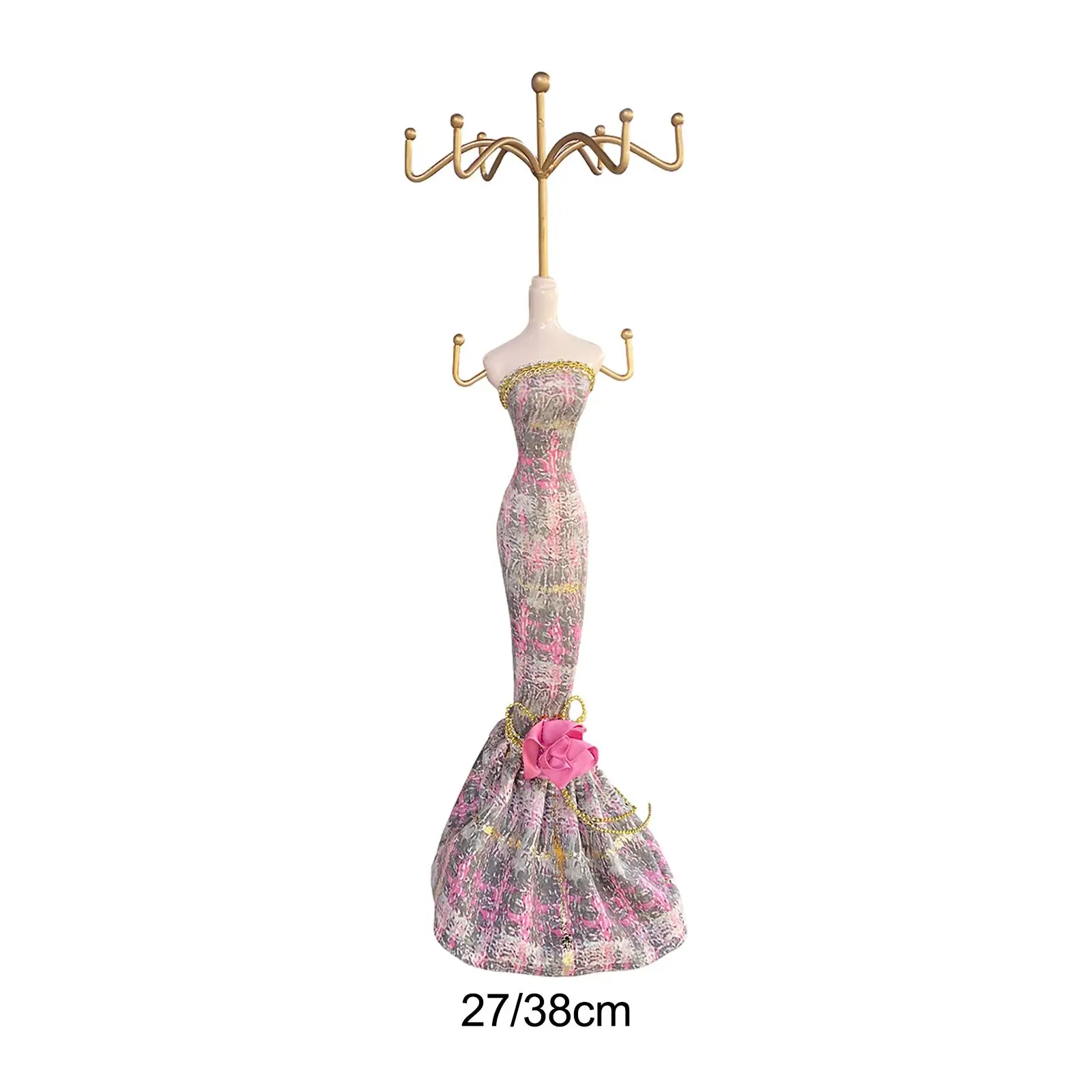 

Princess Dress Mannequin Jewelry Display Stand Hanging Rack Jewelry Holder for Dressing Table Parties Lady Stores Apartment