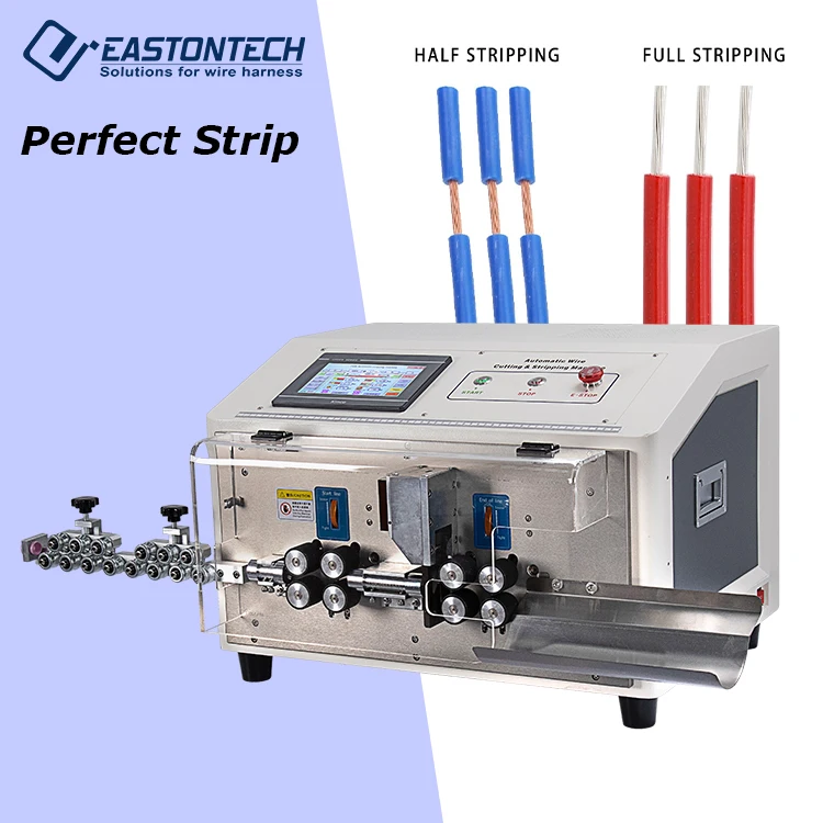 Automatic Wire Cable Stripper 8 Rollers EW-3025 with Lifting Wheel and Touch Screen