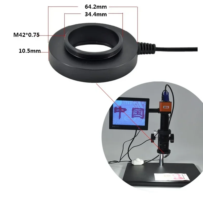 26 LED Adjustable Ring Light for Stereo Trinocular Binocular Microscope M42 M48 Thread Source Brightness USB Adjustable Lamp