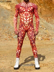 Unisex Fire Magician Cosplay Jumpsuit Halloween Burning With Desire  Print Couple Zentai Suit Holiday Party Morphsuit Rave Suits