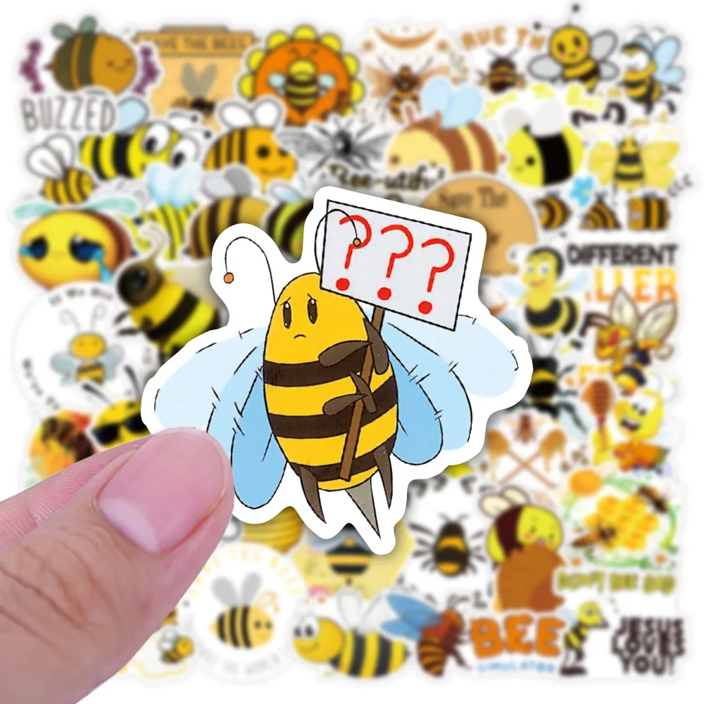 10/50/100pcs Cartoon Bee Animals Cartoon Stickers Graffiti for Car Motorcycle Skateboard Travel Luggage Phone Cup Notebook