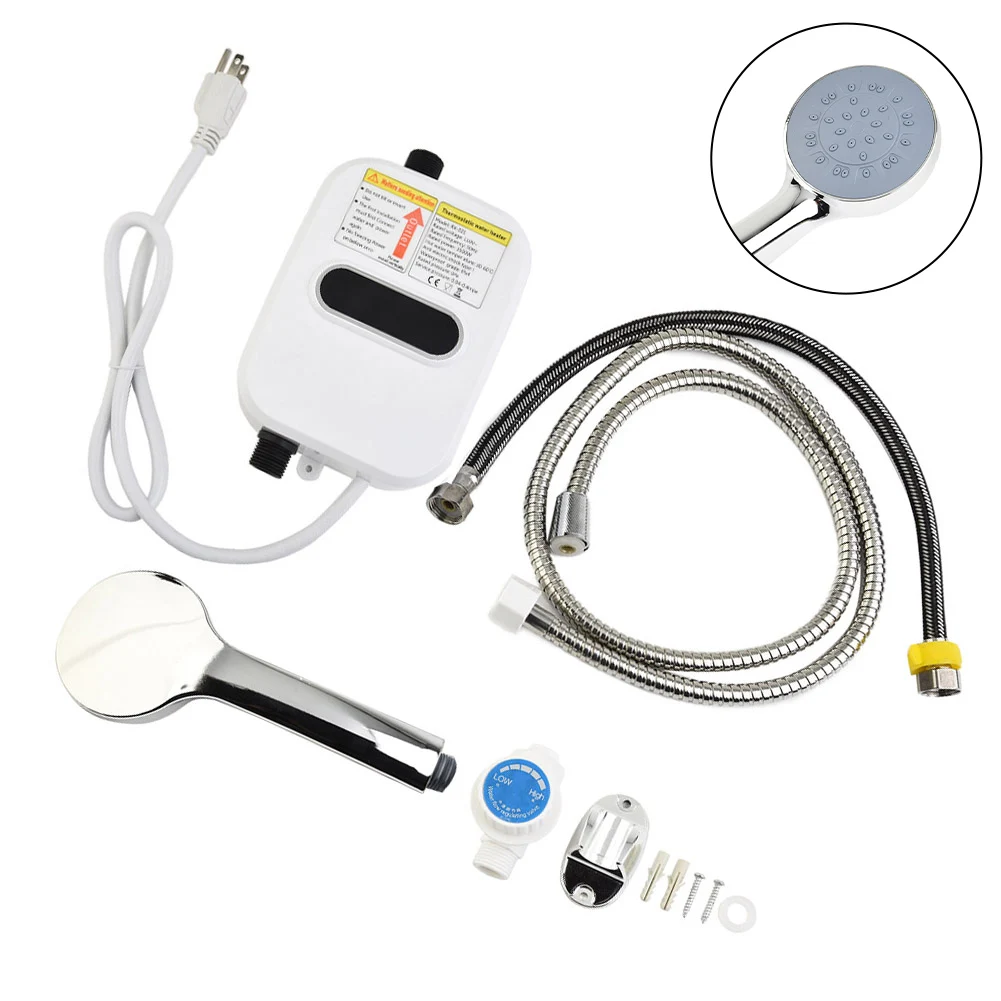 سخان المياه المنزلية تحديد قاعدة 30-60 C شاشة الكريستال السائل Tankless تحت حمام ثرموستاتي المنزلية دش ساخن صنبور مصرف