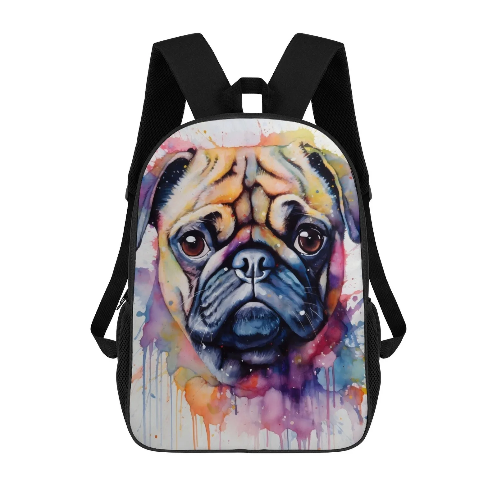 

Мопс акварель Mochila Escolar школьные рюкзаки с принтом для подростков рюкзаки для школы 17-дюймовый школьный рюкзак сумка