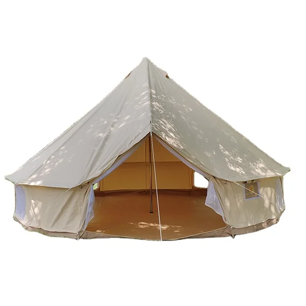 

Hot Sale Large Waterproof Canvas Camping 3m 5m 6m 4m Cotton Bell Tents