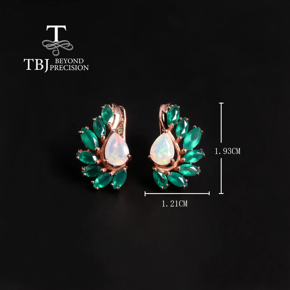 أقراط عقيق خضراء طبيعية للنساء ، أحجار كريمة من العقيق ، فضة إسترليني ، هدية أنيقة ونبيلة ، تصميم جناح دقيق