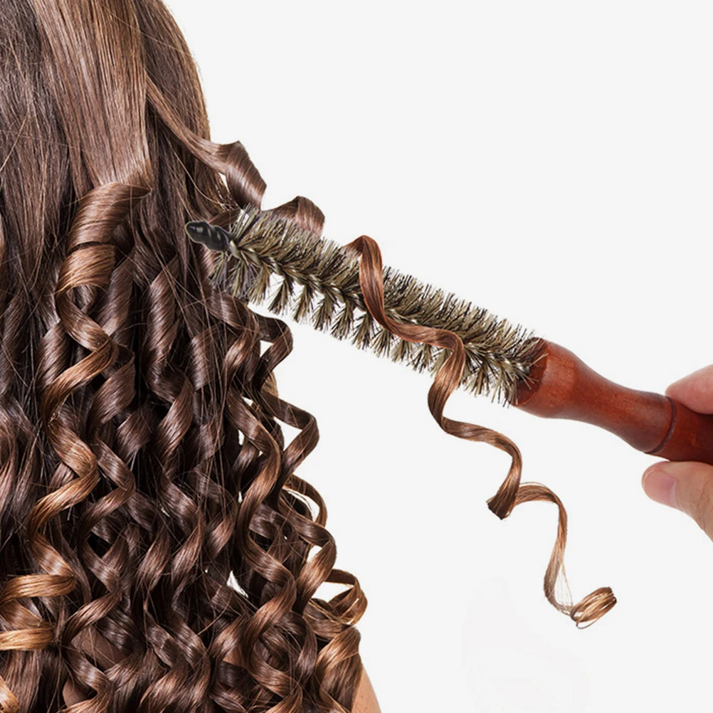 

Heat Resistant Rolling Comb Small Round Brush for Blow Drying Curling Fine Tail Unisex Portable Hair Tool Salon Use
