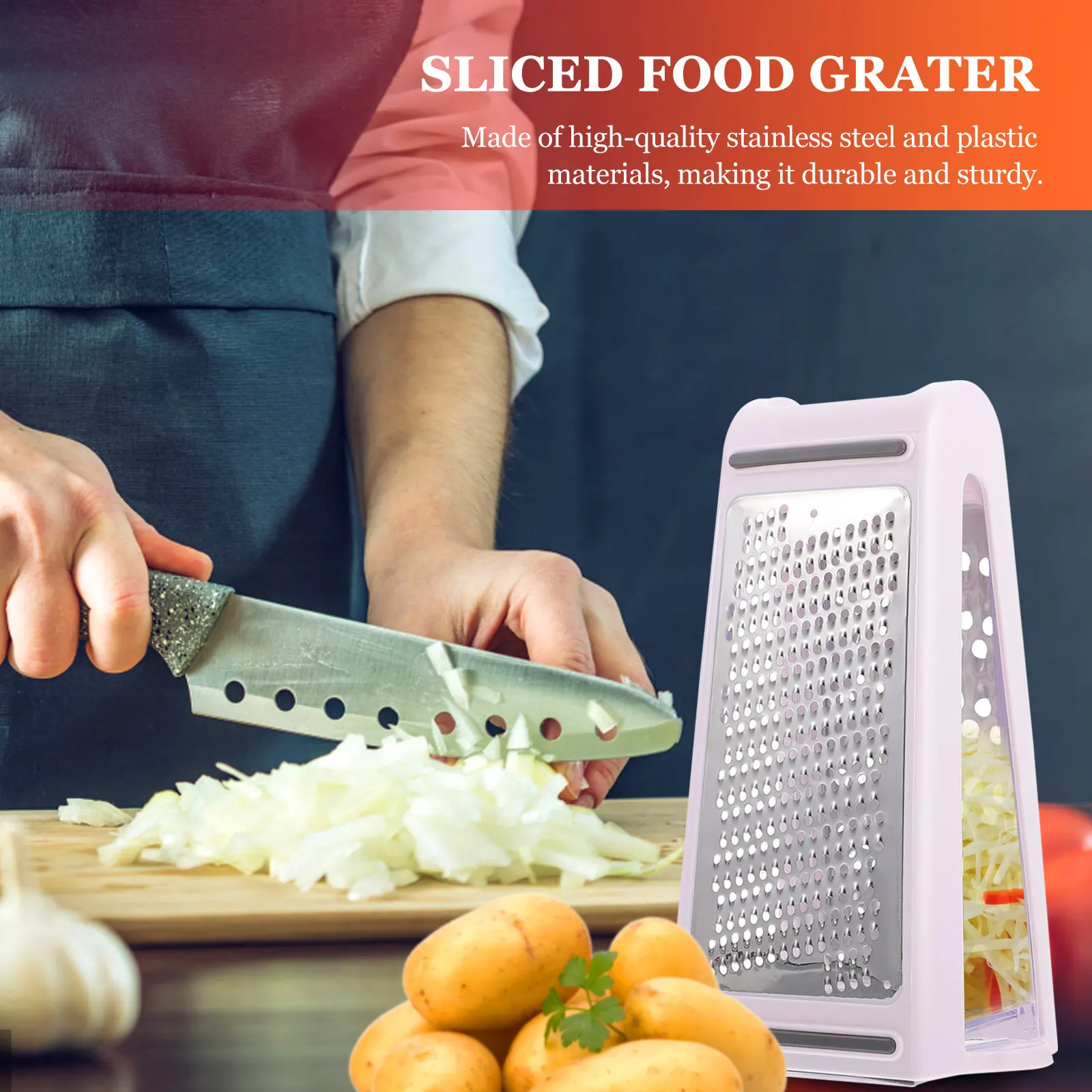 1Pcs Premium Stainless Steel Vegetable Slicer Grater for Potatoes Tomatoes Carrots Cucumbers Efficient Kitchen Tool