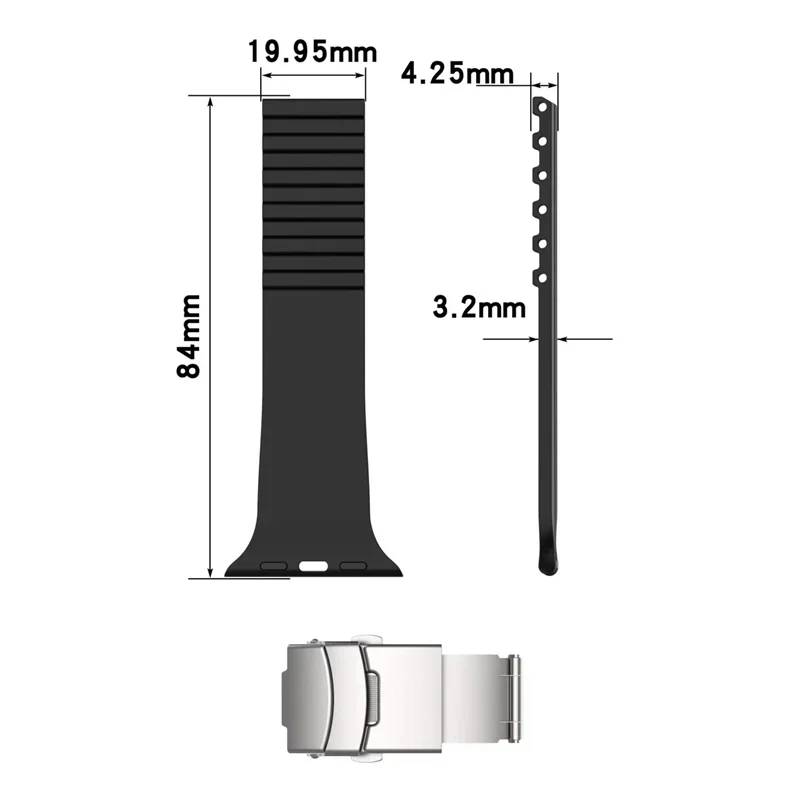 Silicone Strap for Apple Watch Band 44mm 40mm 45mm 46mm 49mm 42mm Smartwatch Correa Bracelet Iwatch Series 3 6 Se 7 8 9 10 Ultra