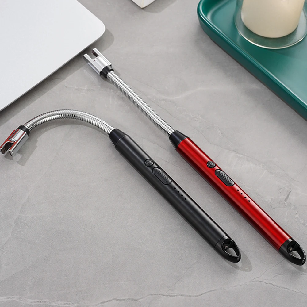 

Long Reach USB Electric Lighter, Flameless Plasma Igniter with 360° Flexible Neck, Windproof Lighter for Stoves & Candles