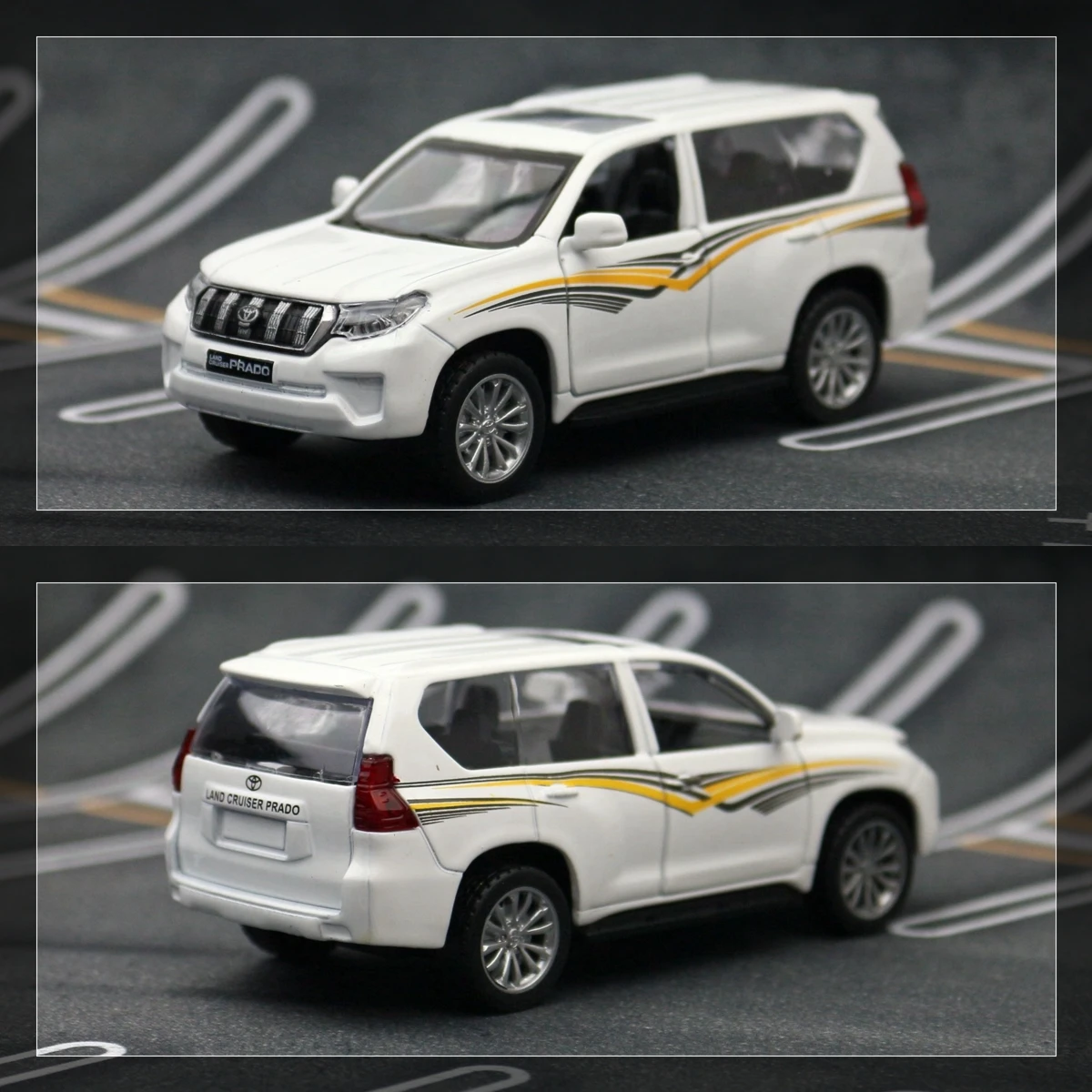 Coche de juguete Toyota Land Cruiser Prado para niños, vehículo deportivo de Metal fundido a presión, modelo en miniatura SUV 1:43, Colección