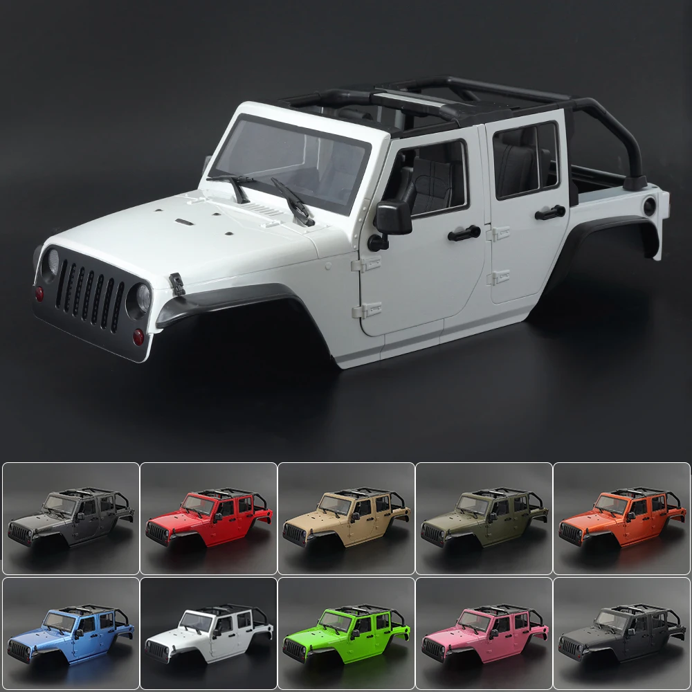 

313mm Wheelbase 1:10 Scale Wrangler Rubicon Convertible Hard Body Kit for 1/10 RC Crawler Axial SCX10 TRX4 Redcat GEN8