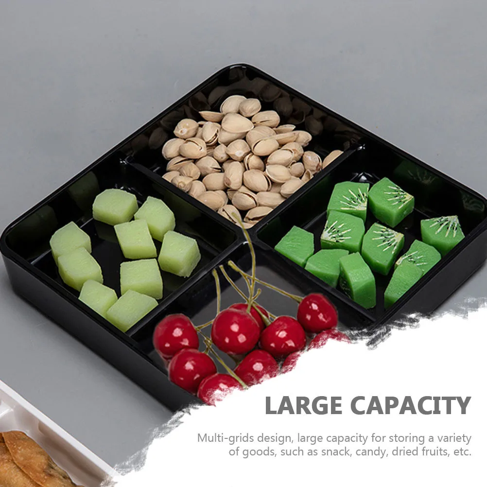 

Multi-Grid Snack Plate Large Capacity Divided Food Serving Tray For Dry Fruits Candy Dessert Appetizer Kitchen Tableware