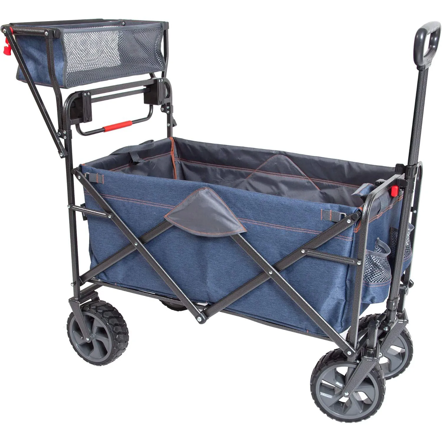 Beach Wagon, 300 lb Capacity Wagons Carts Foldable, Collapsible Wagon, Grocery Cart Foldable Wagon Folding Utility Cart