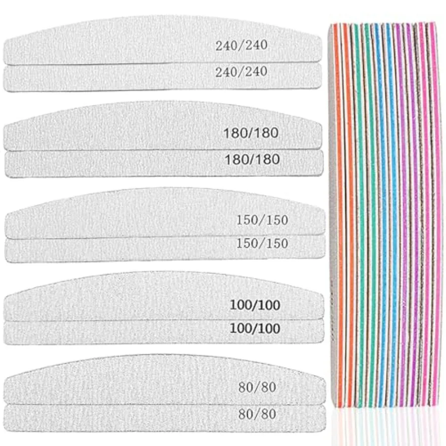 

10Pcs Nail File and Buffer Kit, Nail Files for Natural/Gel Nails, Emery Boards for Nails, Double-Sided Nail Buffers, Manicure P