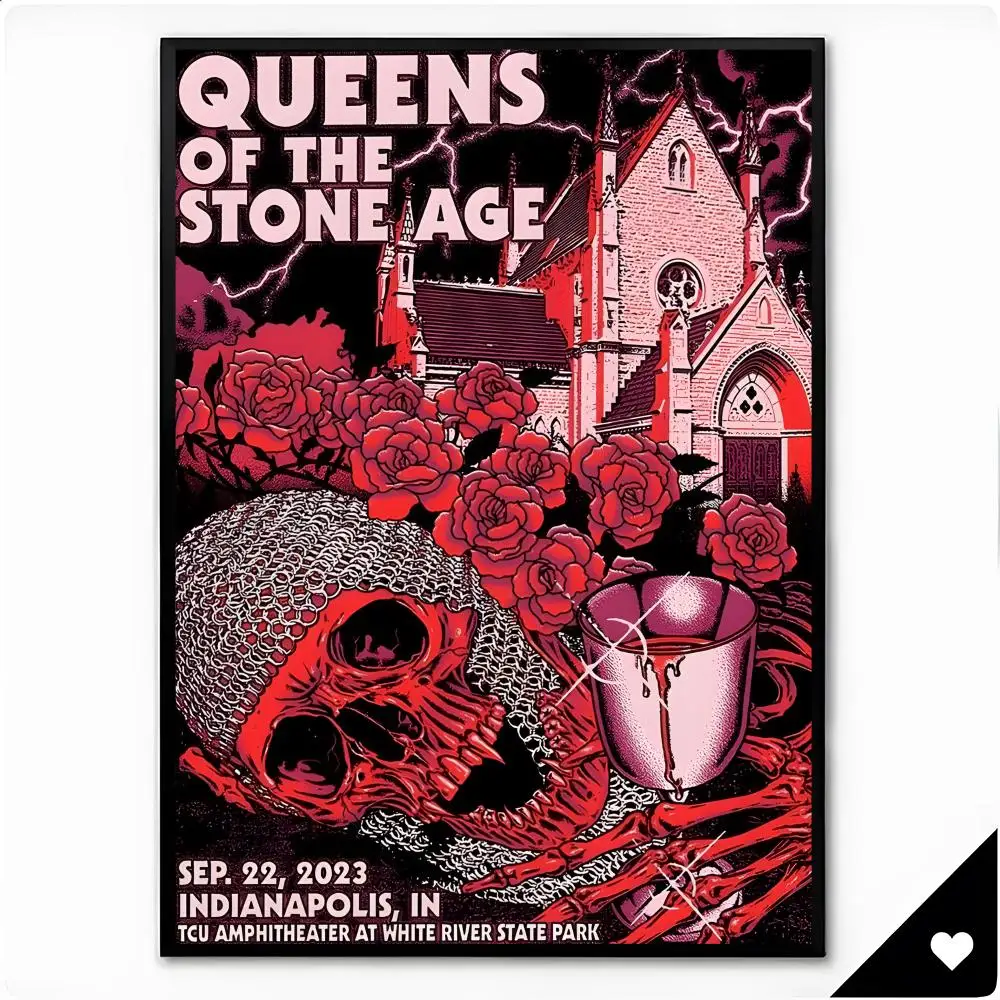 Rock Band Stoner Rock Queens Of The Stone Age Poster Framed Wall Art Painting for Living Room Interior Decor and Gift Options