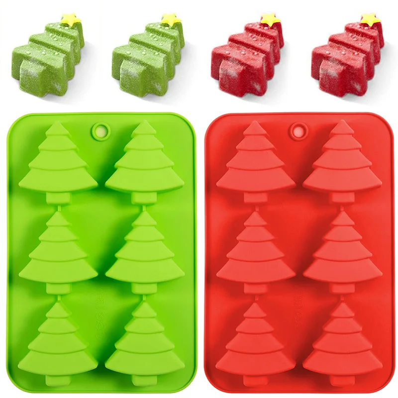 

Рождество силиконовые формы Xmas Tree шоколад плесень Рождество помадка выпечки плесень ручной работы пудинг кубик льда лоток торт топпер декор