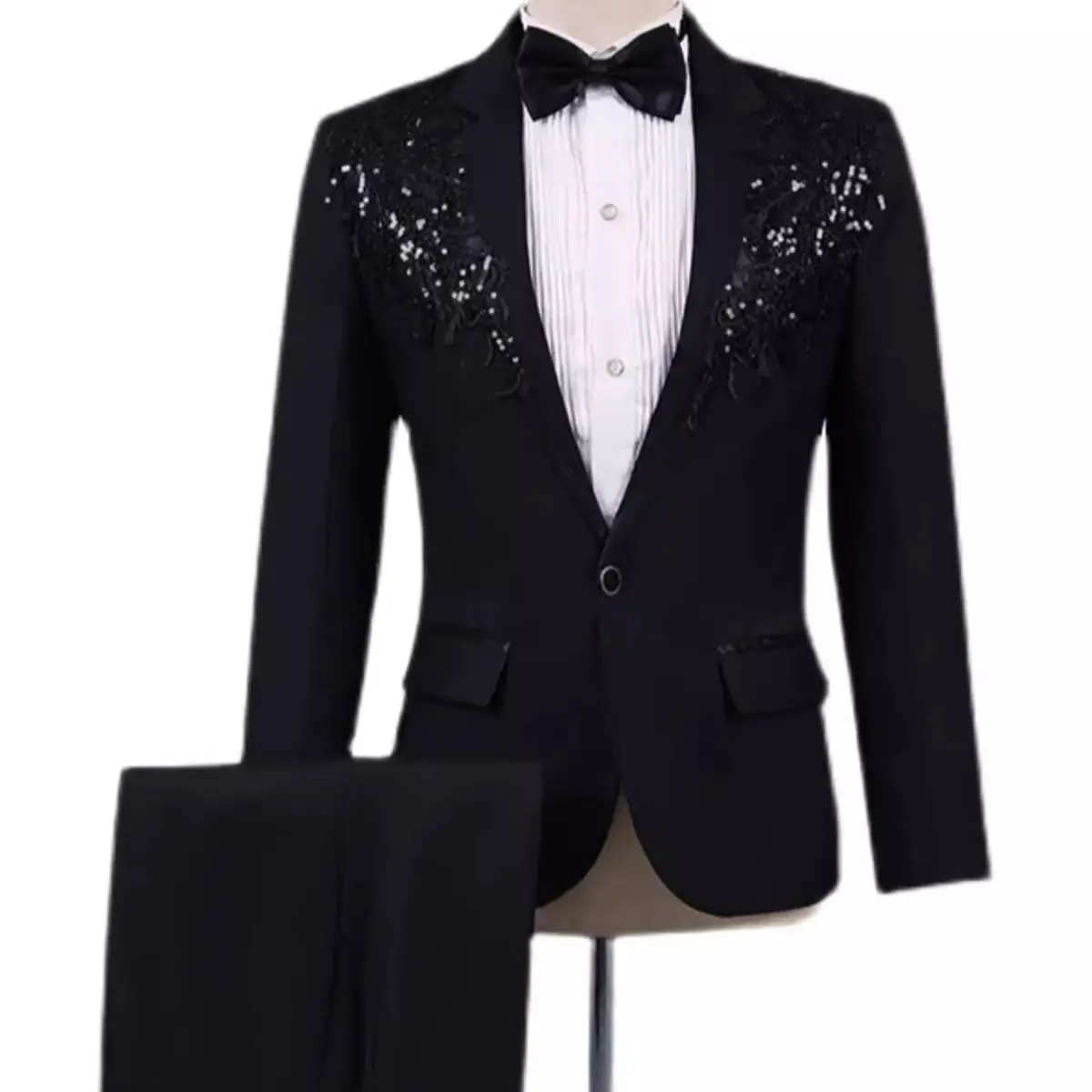 

Luxury Men's 2 Piece Suit Formal One Button Slim Fit Tuxedos for Wedding Groom Business Dinner Prom
