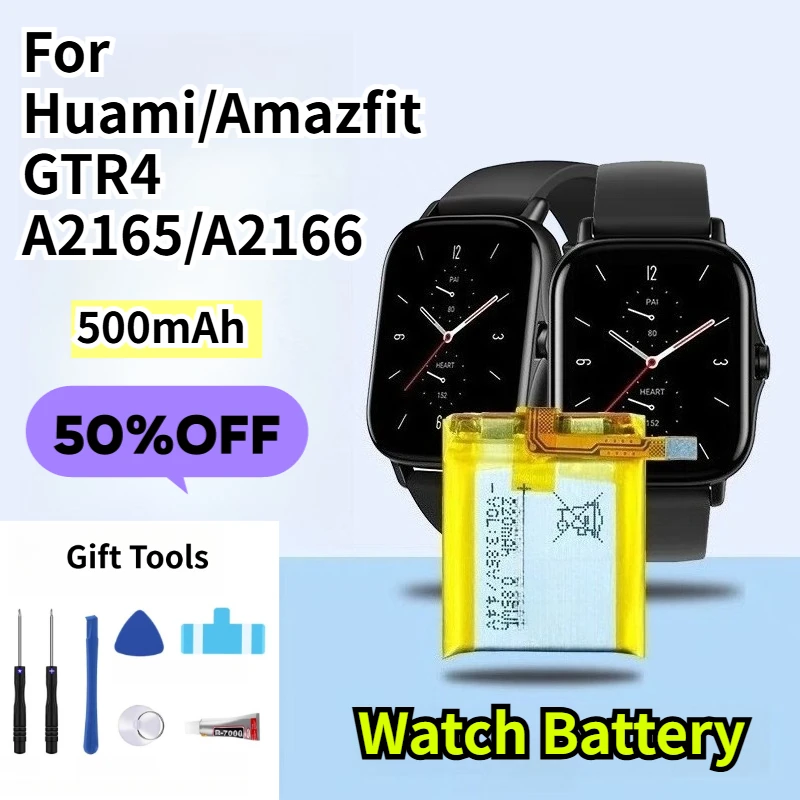 

500mAh Watch Battery for Huami/Amazfit GTR4 A2165/A2166