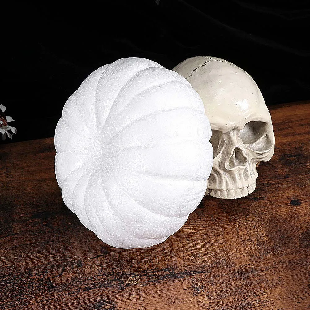 

3pcs Handmade White Pumpkin Mold 13Cm Smooth Diy Painting Craft Decoration Halloween Fall Thanksgiving Party Decor Fake