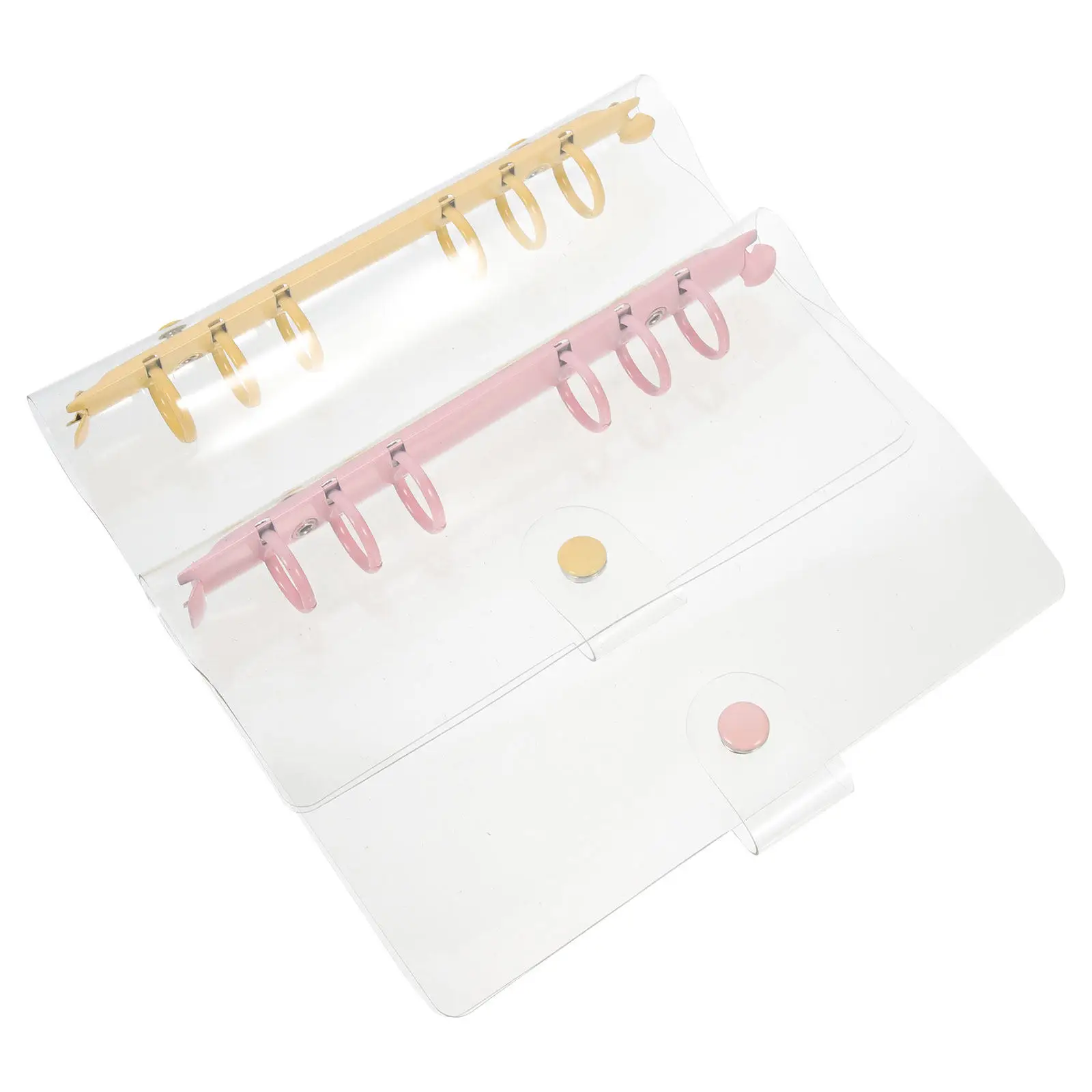 

2Pcs Supple Reliable Binder Notebook Cover Clear Eye-Catching Design 6-Ring Loose-Leaf Shell Home School Office Journal Planner