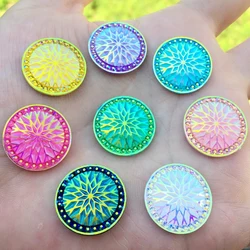 20pcs COLOR CHOICE Shiny AB Flatback Resin Cabochon DIY Decorative Craft Scrapbooking 20mm -E07