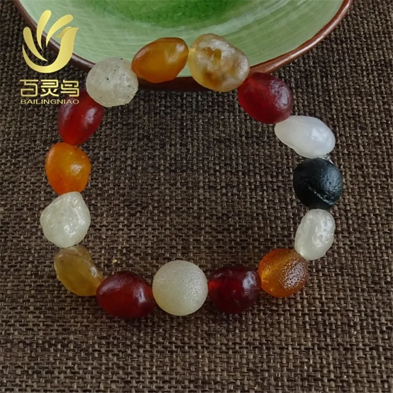 

Rough Stone Alashan Gobi Women's Agate Seven-Color Gem Chalcedony Raisin Bracelet Jade Jadeware