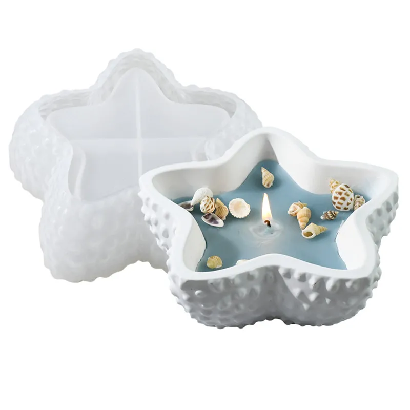 Fai da te stella marina candela tazza stampo in Silicone portacandele ornamento resina di gesso stampo epossidico artigianato domestico decorazione strumenti di stoccaggio