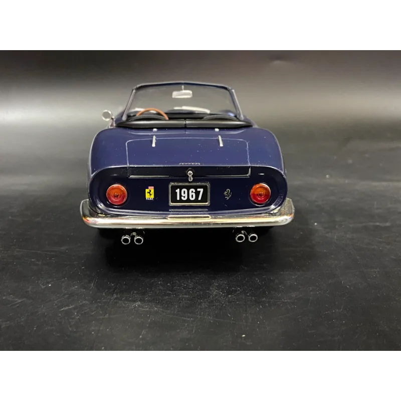 Diecast KK 1/18 Scale Ferrari 275 GTB4 Nart Spyder 1967 Deep Blue Alloy Car Model Collectible Toy Gift Souvenir Display Ornament