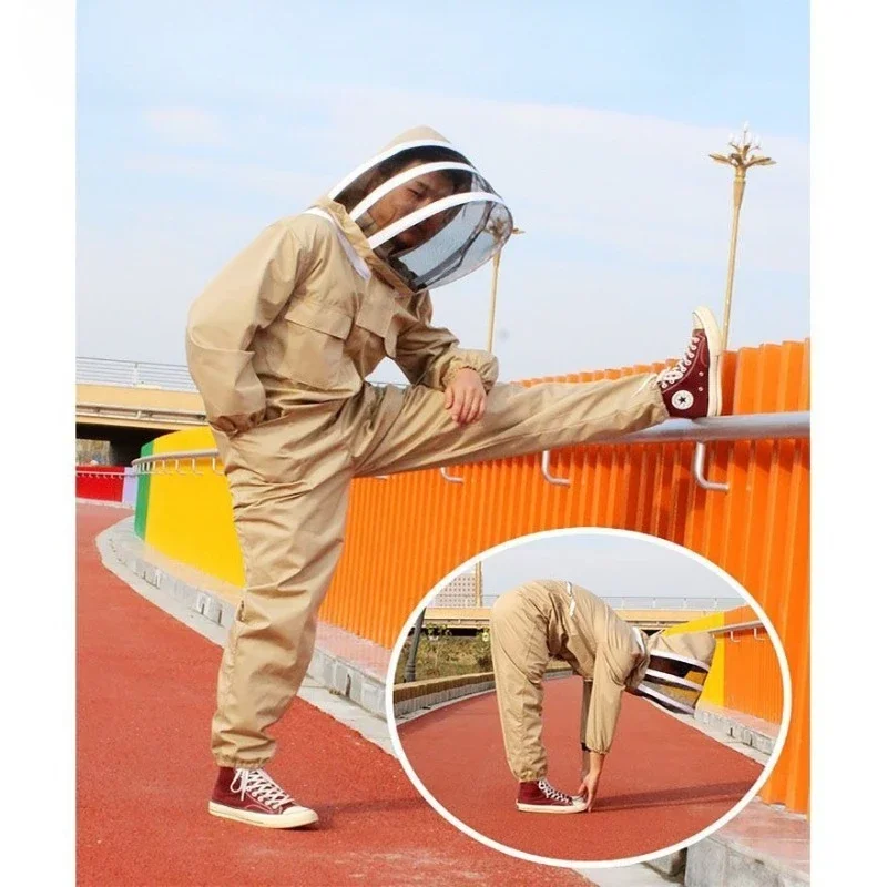 Beekeeping Suit Khaki Beekeeper Clothing Equipment Honeybee Overalls Accessories Apiculture Costume Tools Garden Supplies view 4
