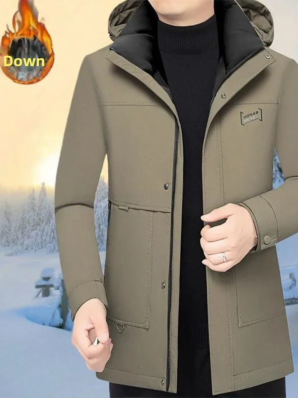 

Модная повседневная легкая зимняя куртка с капюшоном, роскошная, новая, со съемной внутренней подкладкой, для мужчин, защита от холода, теплая