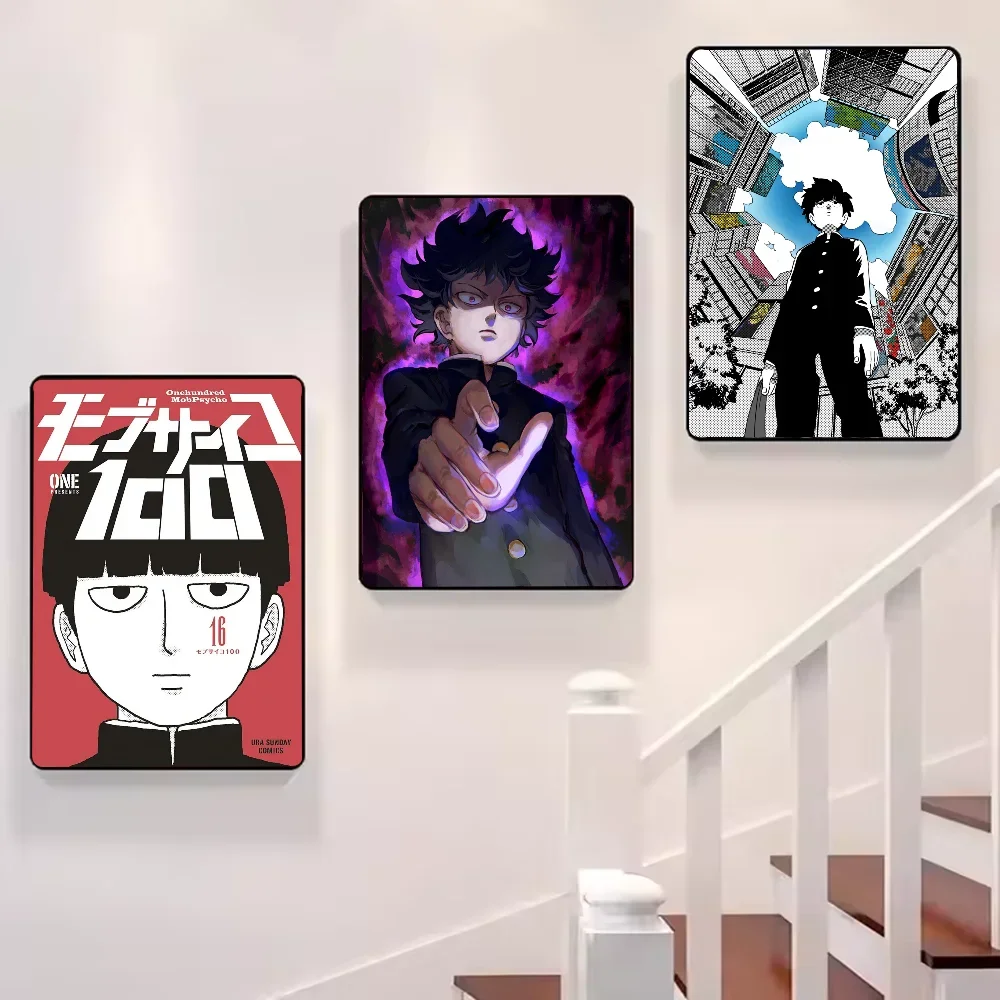 أنيمي الغوغاء النفسي 100 ملصق HD الفن لزجة جدار مقاوم للماء غرفة المعيشة المنزلي غرفة نوم بار الديكور الجمالي