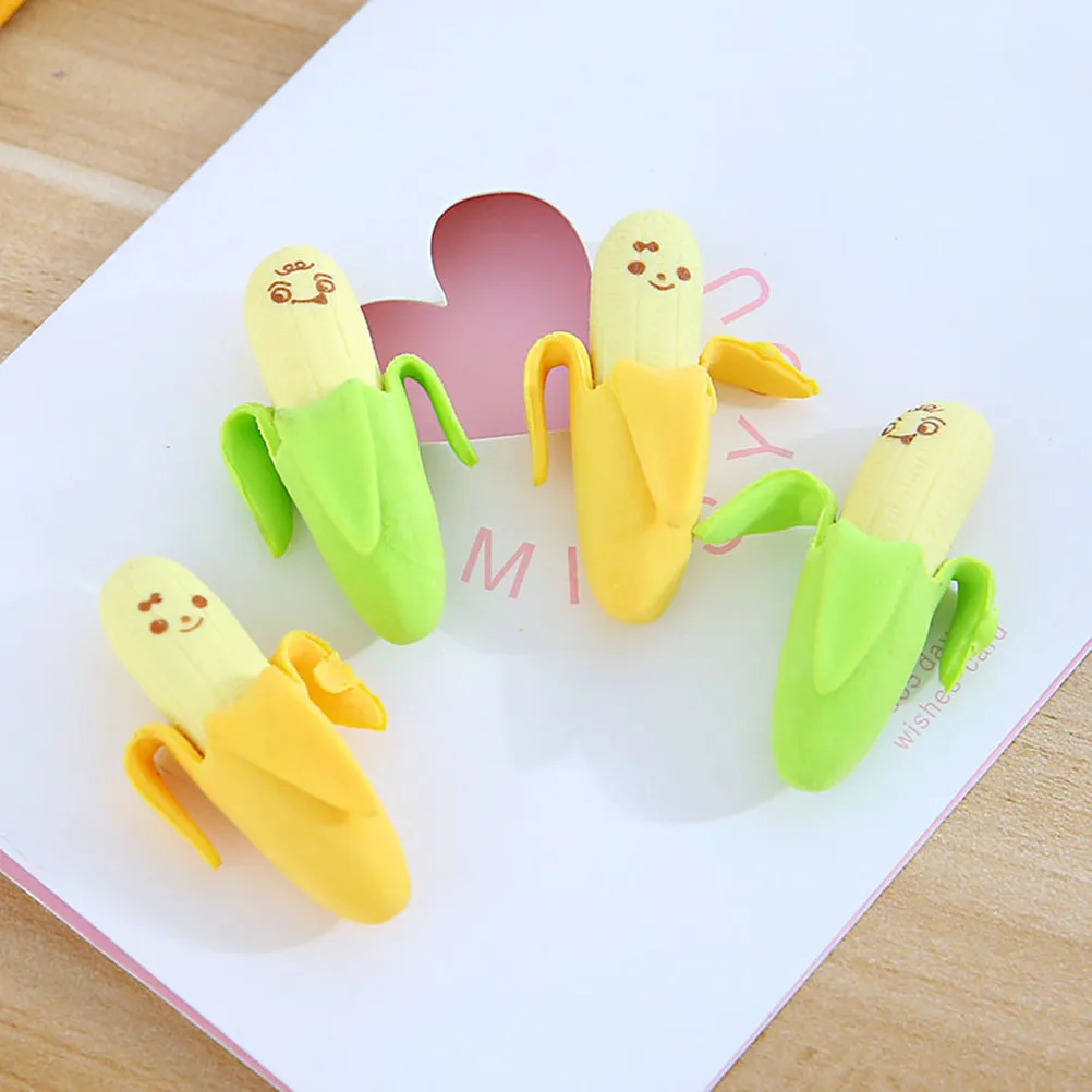 

20pcs Banana Pencil Eraser Premium Rubber Creative Stationery Funny Gift For Students Kids Office Use Student Supplies