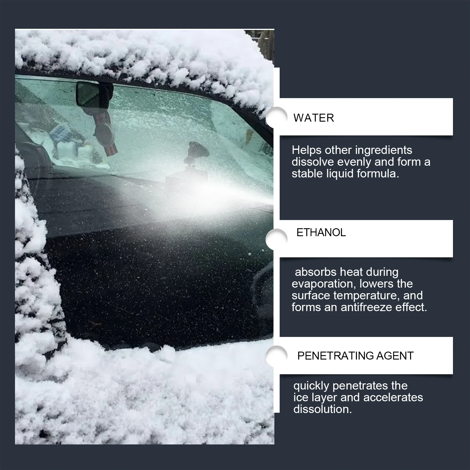 نافذة السيارة وكيل إزالة الجليد لحظة مكافحة الضباب وإزالة الجليد الغبار رؤية واضحة الشتاء نافذة السيارة إزالة الجليد رذاذ الملحقات