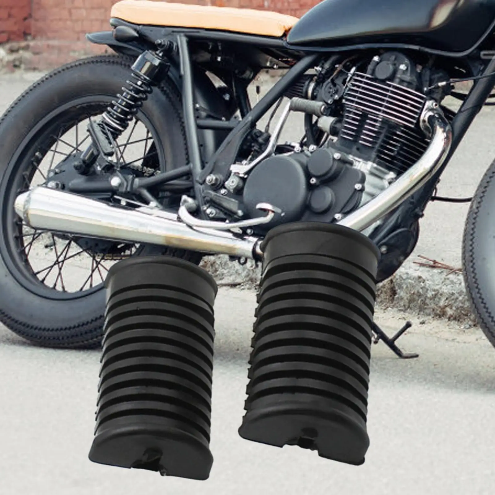 2Pcs Motorcycle Rubber Footrest Coves Black Durable Replacement Parts Footrest Rubber Pads for JH70 Dy100 Jd100 110 AX100