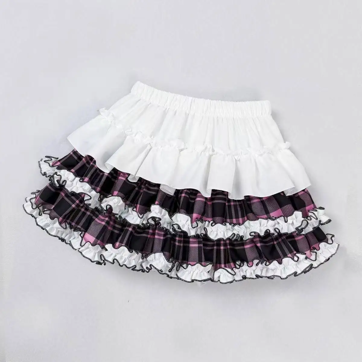 Kawaii Harajuku Lolita Mini Skirt Women Vintage Bow Pleated Cake Skirt Y2K High Waist Cute Princess Party