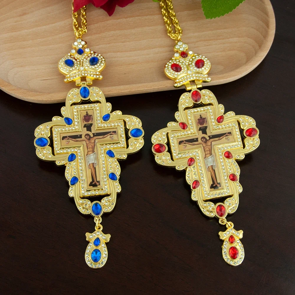 Exquisite Greek Orthodox Church Bishop's Pectoral Cross Pendant for Priestly Ordination Rite