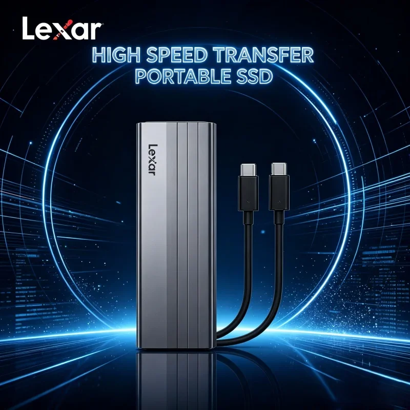10Gbps High Speed Lexar E300 M.2 NVMe SSD Enclosure Pro USB 3.2 Gen2 Type C Portable External Hard Drive Case 2230 to 2280