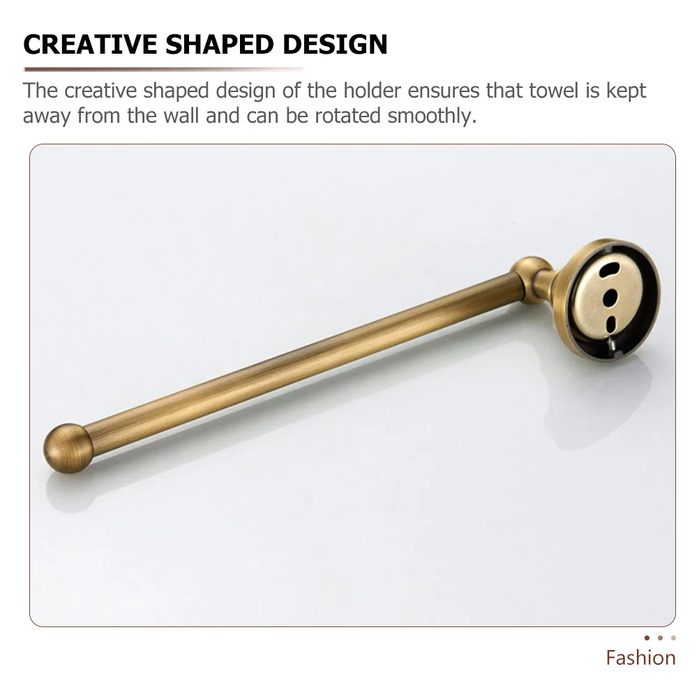 

1 шт. медный настенный держатель для полотенец для ванной комнаты в стиле ретро, вращающаяся вешалка для полотенец, бесплатный держатель для туалетной бумаги, стойка без дырокола