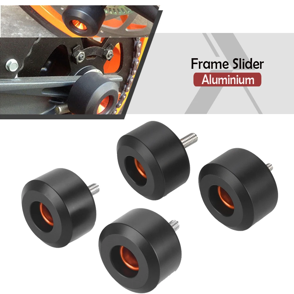 

Orange Motorcycle Frame Sliders Front and Rear Fork Wheel Crash Pads Falling Protection for KT-M Duke 125 200 250 390 2013~2016