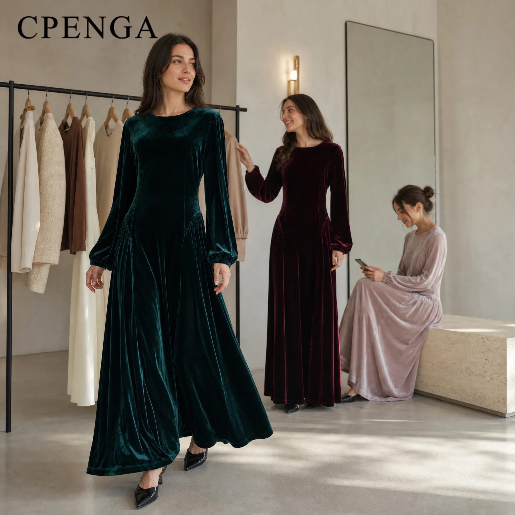 Luxury Dubai Abaya Velvet Long Sleeve Lace Up Back Muslim Woman Winter Party Evening Elegant Maxi Dress Kaftan Jalabiya