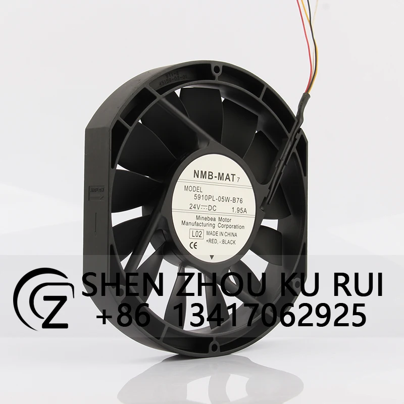 Case Cooling Fan for NMB 5910PL-05W-B76 DC24V 1.95A EC AC 17025 172X150X25MM 17CM Inverter Fan Server Ventilation Centrifugal