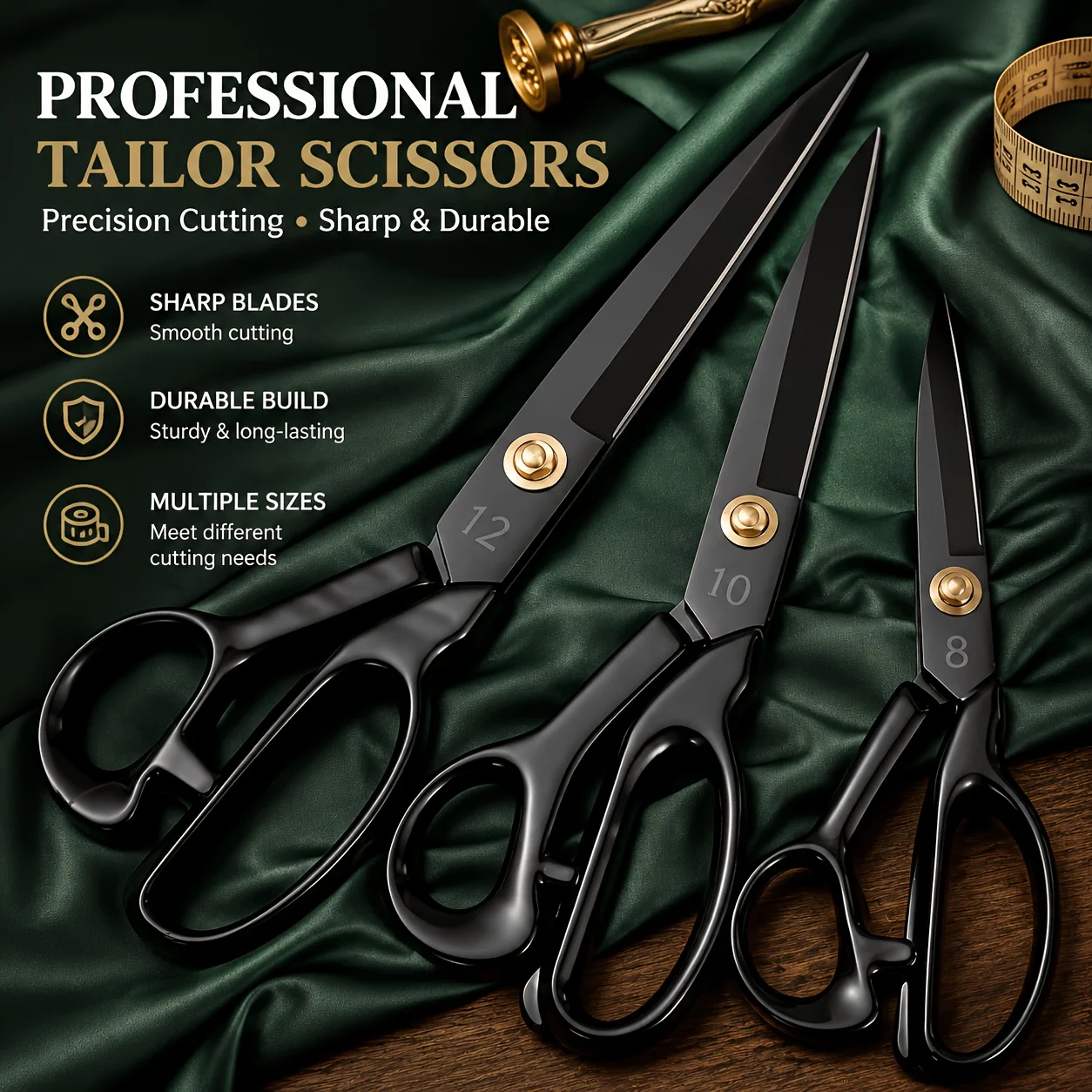 1 Professional Grade Lightweight Tailor Scissors, 10 Inch Ultra Sharp High-Precision Clothing Cutting Tool DIY Handmade Scissors
